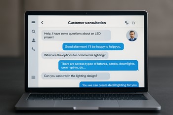 LED işıq layihəsi üçün messencerdə məsləhətləşmə