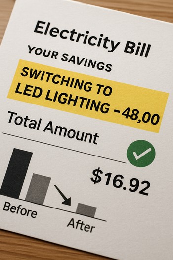 İşıq hesab fakturasında LED ilə qənaəti vurğulayan hissə