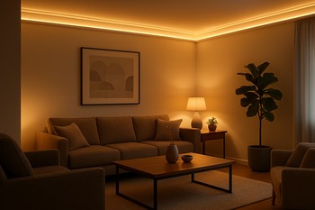 GlowRiver paketindən sonra ambient LED işıqla otaq