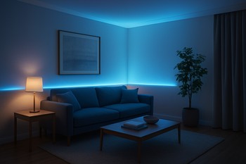 Divar detalında qısa RGB vurğu zərbəsi effekti