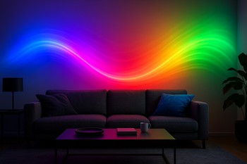 Divar boyunca RGB LED dalğa keçidi effekti