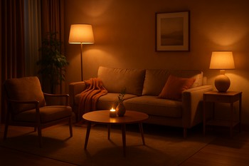 İsti kəhrəba LED işığı ilə rahat axşam