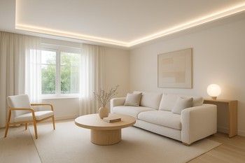 GlowRiver LED quraşdırıldıqdan sonra qonaq otağı fotosu