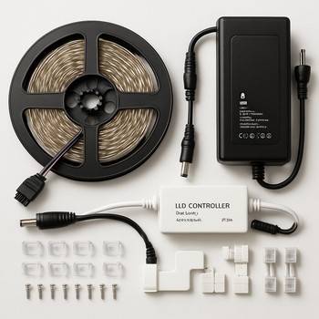 Qonaq otağı üçün ambient LED paket dəsti: lent, profil və kontroller