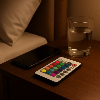 Yataq yanında LED pultu ilə rahat işıq rejimi seçimi