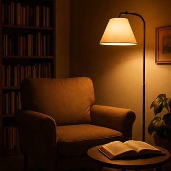 Oxu küncündə isti LED lent və rəf arxasında halo işıq