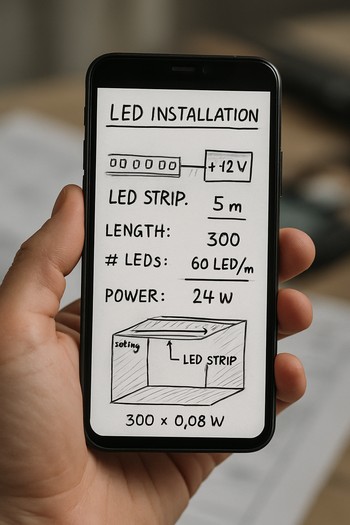 Telefon ekranında LED layihəsi ilə bağlı qeydlər