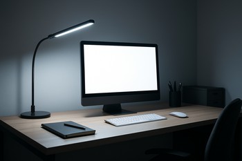 İş masası arxasında fokus üçün LED xətti